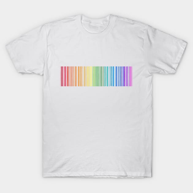 Rainbow Barcode T-Shirt by art by Susmita